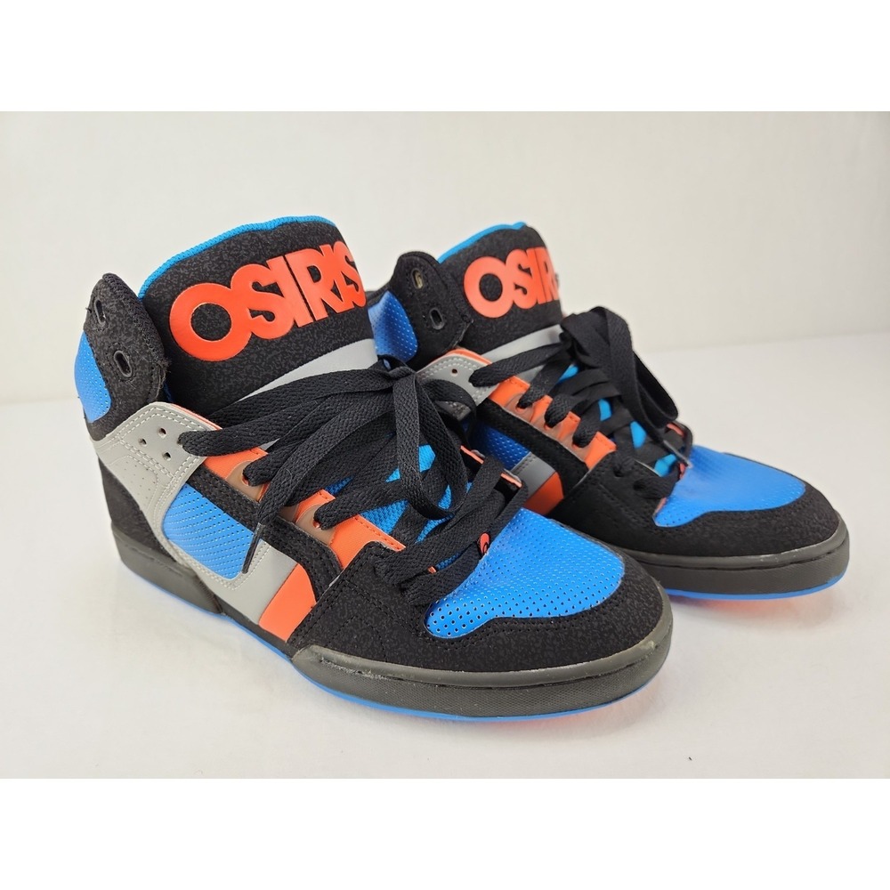 Osiris NYC 83 Men's Skate Shoes Size 9.5 Black/Blue/Grey/Orange Sneakers
